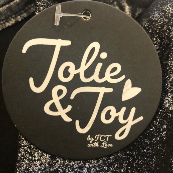 Jolie & Joy/ NWT/ pull on pants/ black and silver shimmer/ L - Picture 9 of 14